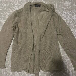 Wooden Ships Taupe Open Cardigan